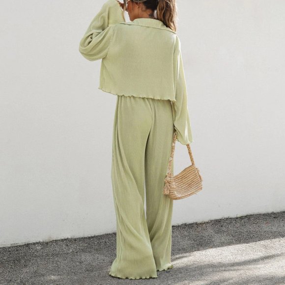 *Brand New* Green Ribbed Matching Set - Picture 3 of 6